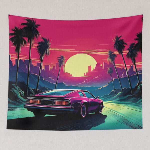Item preview, Radiant Wheels: A Synthwave Odyssey in Motion designed and sold by Mullet Monkey.