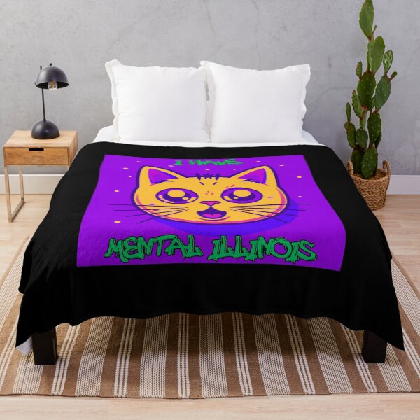 Item preview, "Mental Illinois" Cat Art Print: Hilarious & Embracing Uniqueness and Mental Health Awareness | Pet Cat Illustration designed and sold by NewOtaku64.