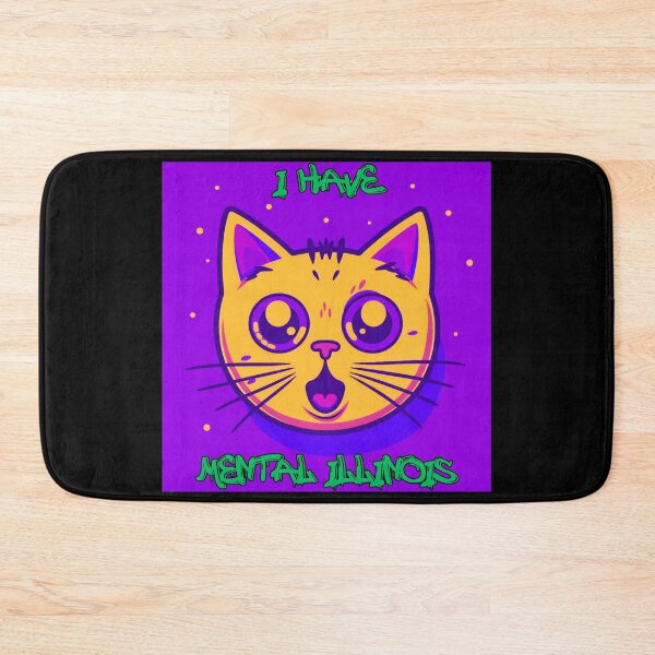 Item preview, "Mental Illinois" Cat Art Print: Hilarious & Embracing Uniqueness and Mental Health Awareness | Pet Cat Illustration designed and sold by NewOtaku64.