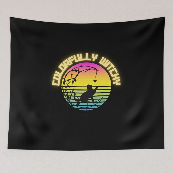 Item preview, Colorfully Bewitching Neon Sign Cat Moon Yellow designed and sold by Colorfully  Witchy.