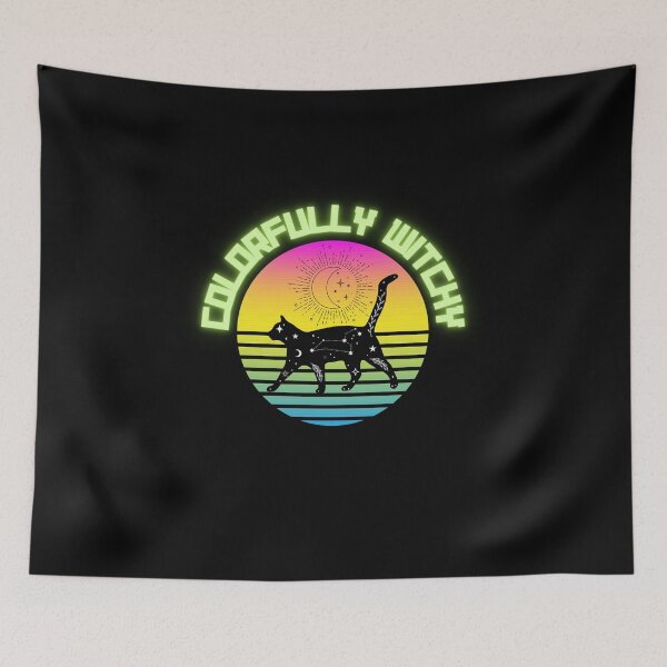 Item preview, Colorfully Bewitching Neon Sign Cat Celestial Green designed and sold by Colorfully  Witchy.