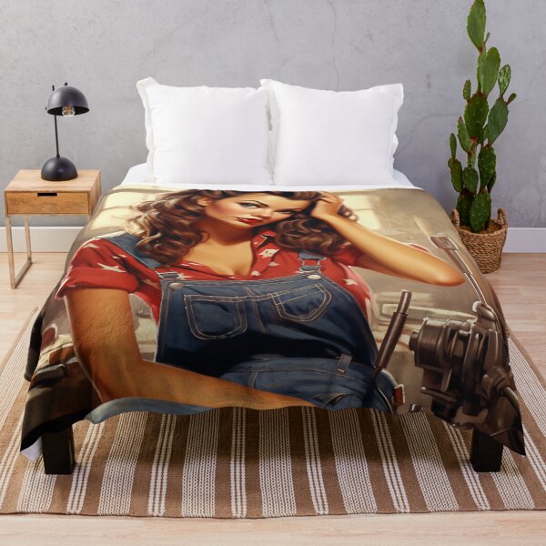 Item preview, USA America Hard Working Vintage Female Worker American Pride designed and sold by BrandonArtWorld.