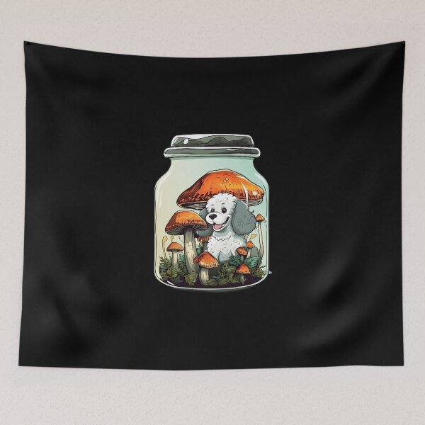 Item preview, Cute Poodle Trap in a Jar Design, Mushroom Poodle Art, Poodle Funny Pet Dog designed and sold by MysteriousJ.