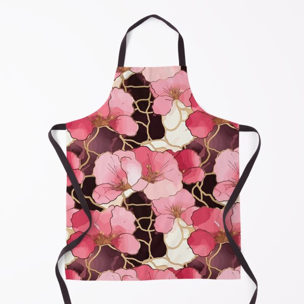Item preview, Pink Blooms with Gold Metallic Accents Seamless Repeat Floral Pattern designed and sold by Atkisson.