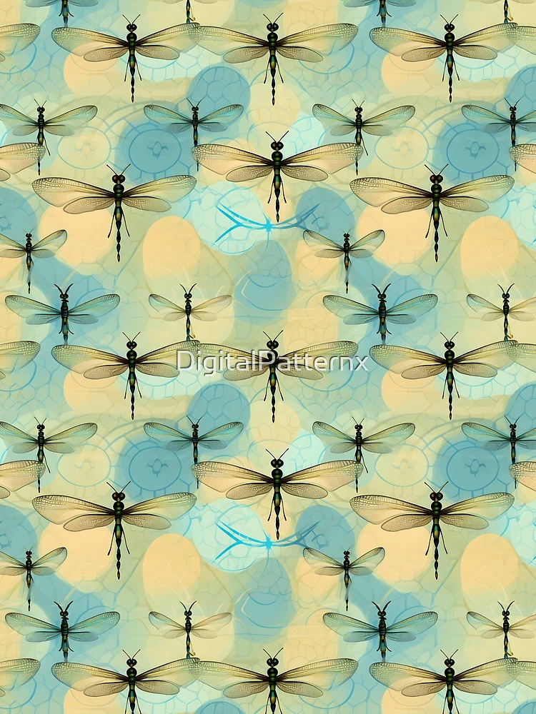 Thumbnail 3 of 3, Scarf, Dragonfly Pattern 2 designed and sold by DigitalPatternx.
