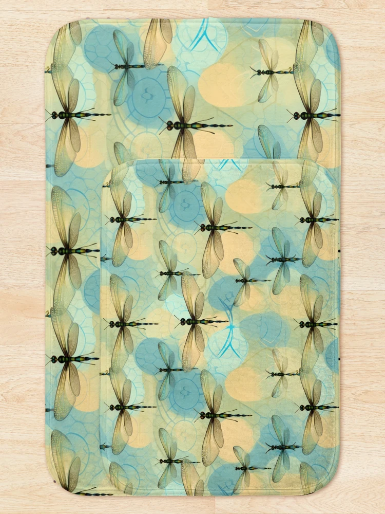 Thumbnail 5 of 6, Bath Mat, Dragonfly Pattern 2 designed and sold by DigitalPatternx.