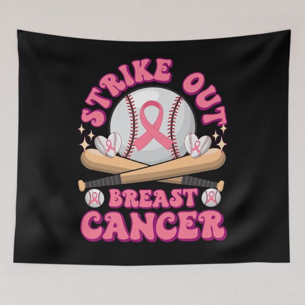 Item preview, Baseball Pink Ribbon Cancer Strike Out Breast Cancer Vintage Groovy Fight Cancer Awareness designed and sold by ohmier.