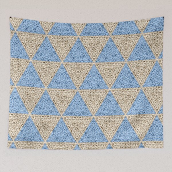 Item preview, Modern Blue Tan Burlap Texture Geo Pattern designed and sold by Sheila Wenzel Ganny.