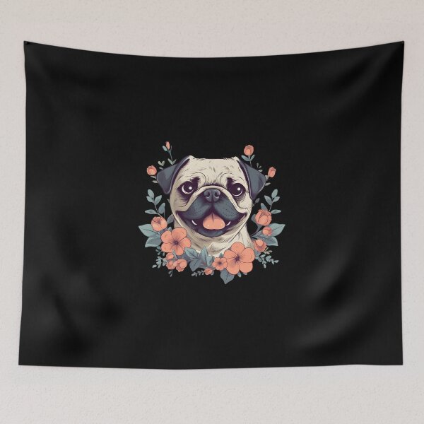 Item preview, Pug Floral Design for Flower Lover designed and sold by MysteriousJ.