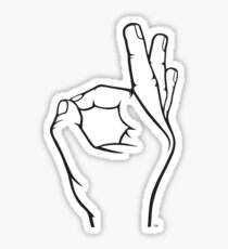 OK Hand Gotchya - Sconned Original - White Sticker
