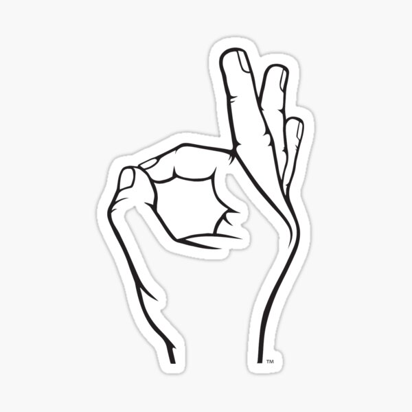 OK Hand Gotchya - Sconned Original - White Sticker