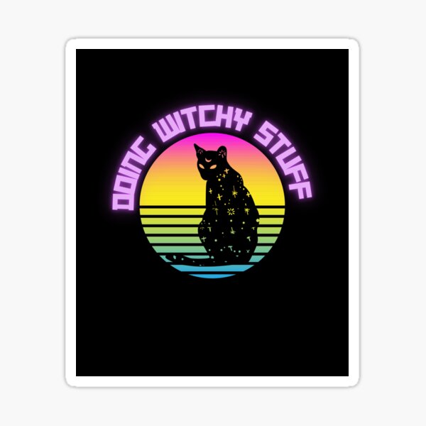 Item preview, Enchanting Neon Empowering Your Inner Magic Cat Purple designed and sold by Colorfully  Witchy.