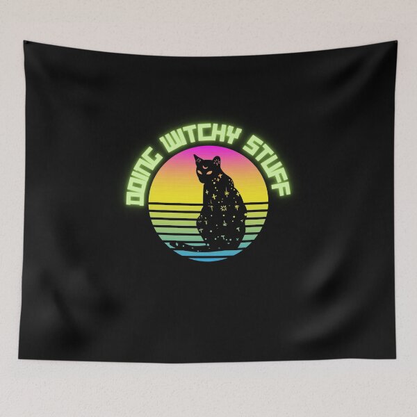 Item preview, Enchanting Neon Empowering Your Inner Magic Cat Green designed and sold by Colorfully  Witchy.