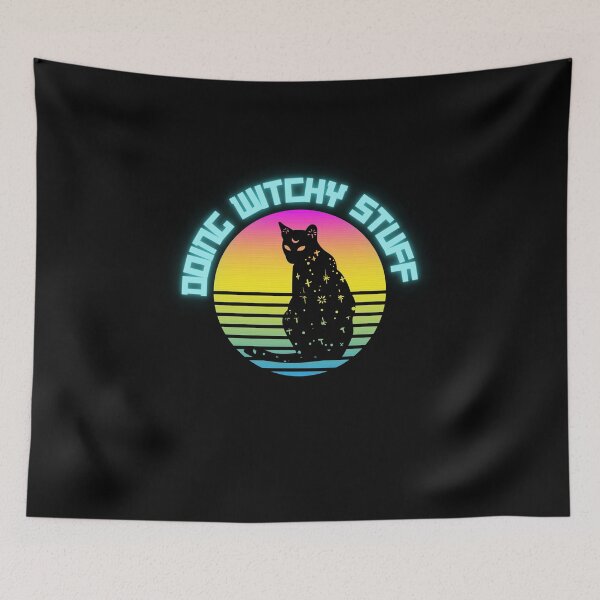 Item preview, Enchanting Neon Empowering Your Inner Magic Cat Aqua designed and sold by Colorfully  Witchy.