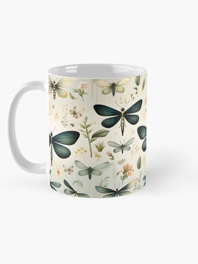 Thumbnail 5 of 6, Coffee Mug, Dragonfly Pattern 4 designed and sold by DigitalPatternx.