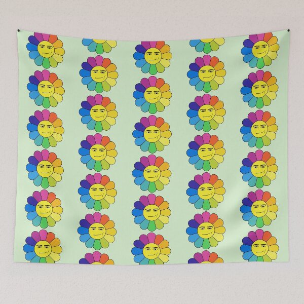 Item preview, Roblox man face rainbow flower designed and sold by missviolinist24.