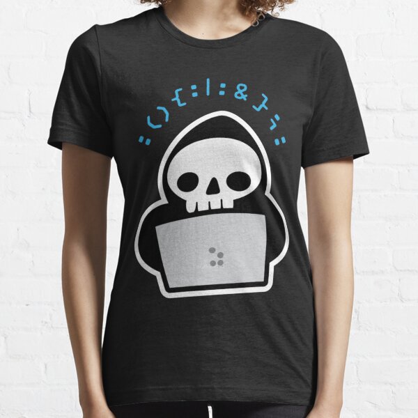 Item preview, Skull Hacker with black hoodie and laptop writing a Fork Bomb  designed and sold by DoriJast.