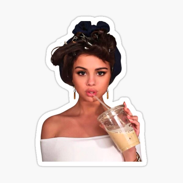 Selena Gomez Coffee Sticker