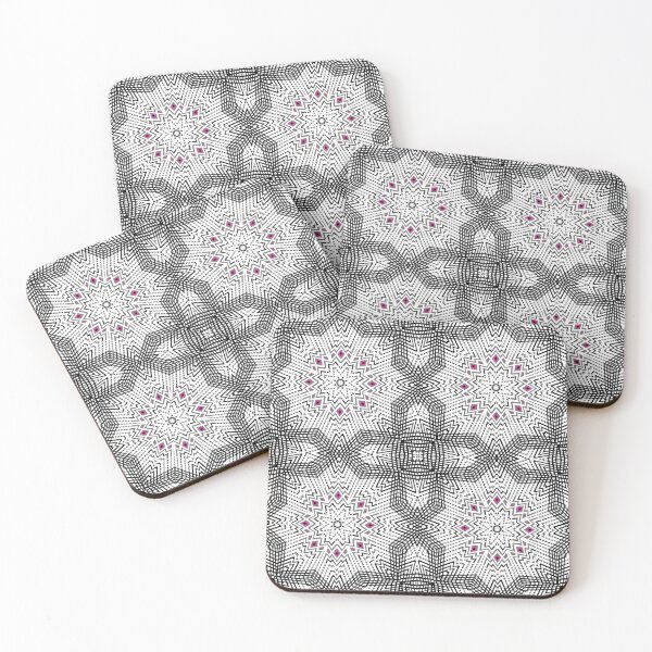 Item preview, Oriental arabian white-black flower pattern designed and sold by fuzzyfox.