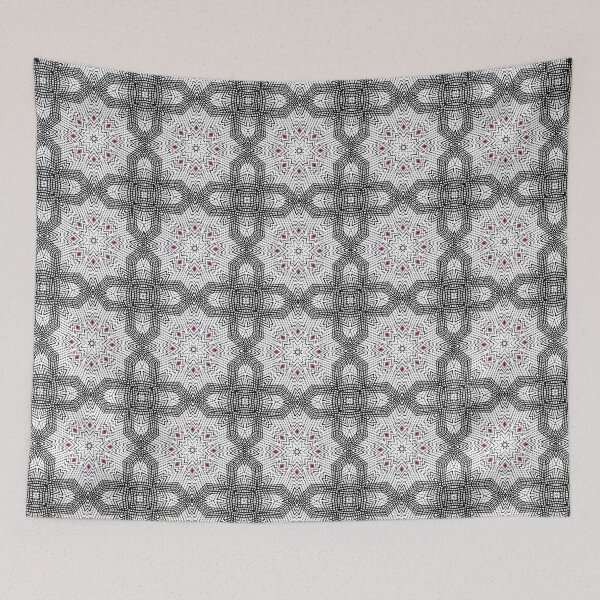 Item preview, Oriental arabian white-black flower pattern designed and sold by fuzzyfox.