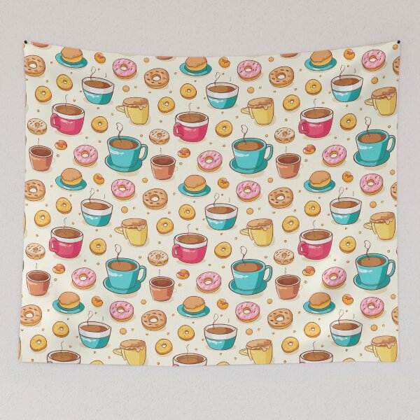 Item preview, xSweet Mornings: Seamless Patterns of Morning Coffee Cups, Doughnuts, Cookies, and Cakes designed and sold by AlienSkinEyes.