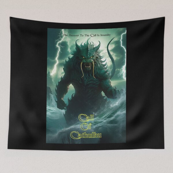Item preview, "Call Of Cathulhu" Cat Print: Lovecraftian Feline Art | Cosmic Horror, Lovecraft Cat Illustration, Unique Cat Decor designed and sold by NewOtaku64.
