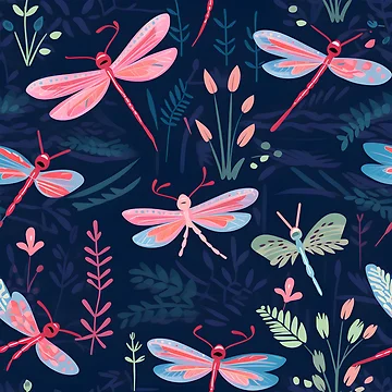 Artwork thumbnail, Dragonfly Pattern 7 by DigitalPatternx