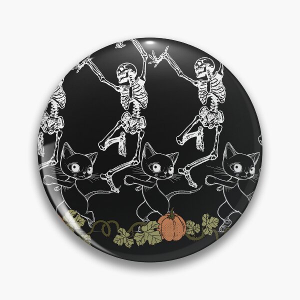 Item preview, Spooky Dancing Skeleton Black Cat, Halloween Pumpkin Patches  designed and sold by STPalettePlace.