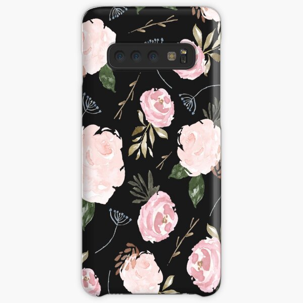 Floral Blossom - Black Background Samsung Galaxy Snap Case