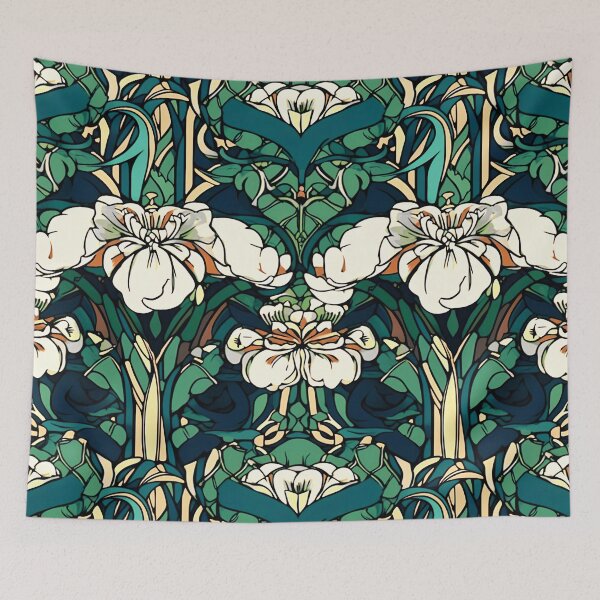 Item preview, Art Nouveau Flowers Pattern designed and sold by entwithanaxe.