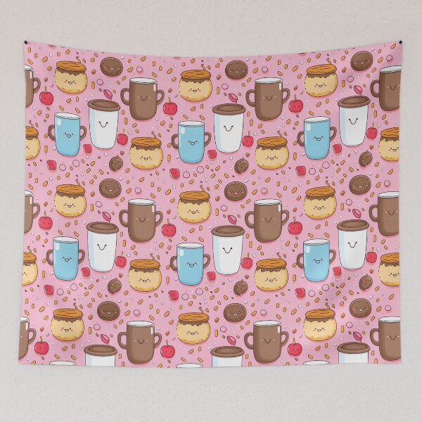 Item preview, xSweet Mornings: Seamless Patterns of Morning Coffee Cups, Doughnuts, Cookies, and Cakes designed and sold by AlienSkinEyes.