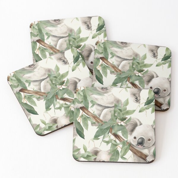 Item preview, Koala Bear in White Background , Animal, Pet, Wildlife, Seamless,Pattern, Australia designed and sold by puppynpaw.