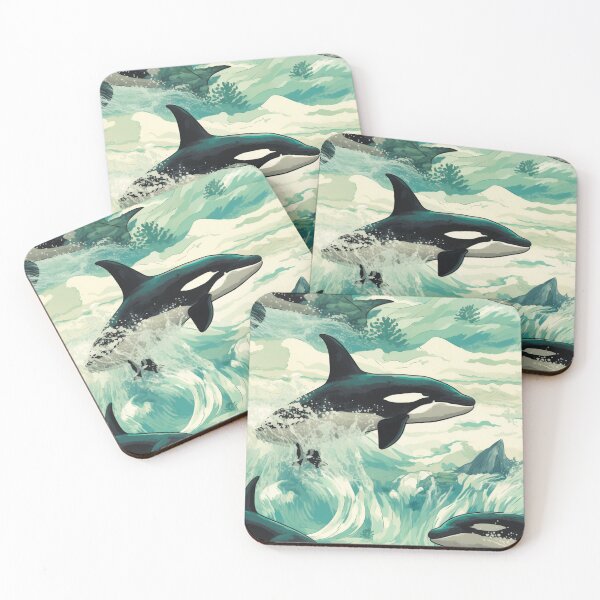 Item preview, The Orca, Orca Killer, Orca Whale, Whale White Background , Animal, Pet, Wildlife, Seamless,Pattern designed and sold by puppynpaw.