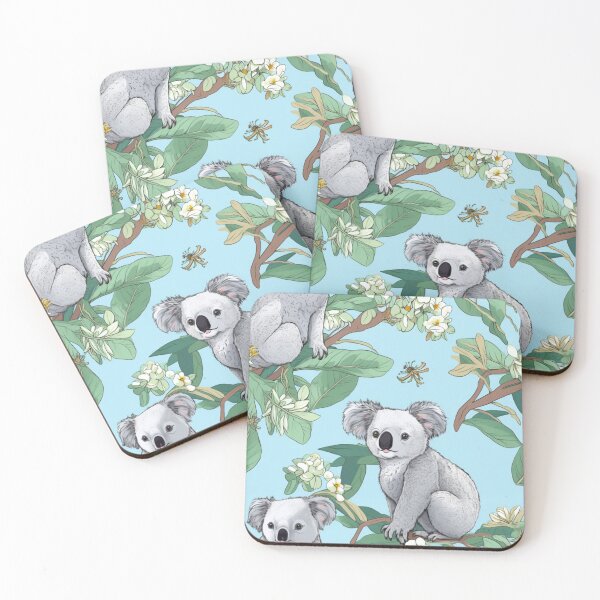 Item preview, Koala Bear in Blue Background , Animal, Pet, Wildlife, Seamless,Pattern, Australia designed and sold by puppynpaw.