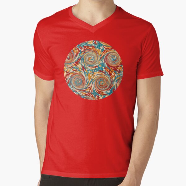 Book art: marbled endpapers – State Library Victoria V-Neck T-Shirt