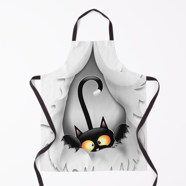 Item preview, Fun Cat Cartoon in ripped fabric Hole designed and sold by BluedarkArt.