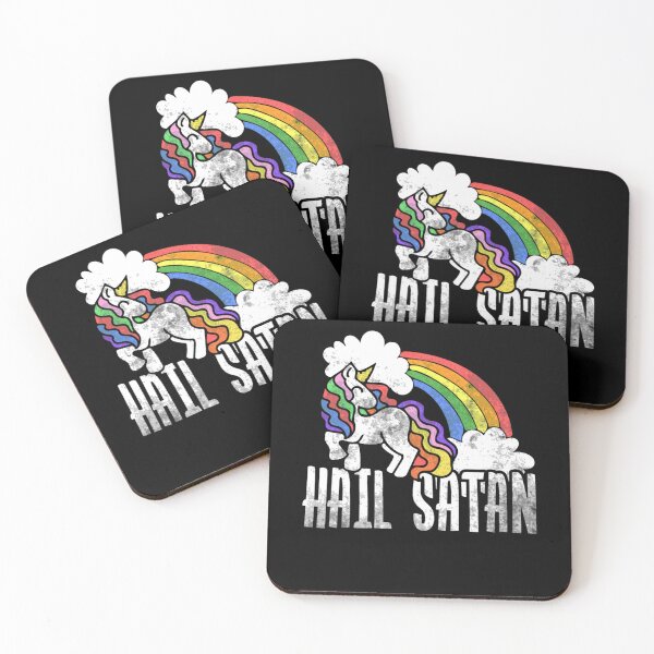 Item preview, Hail Satan Retro Rainbow Unicorn Classic designed and sold by BuckPurdy.