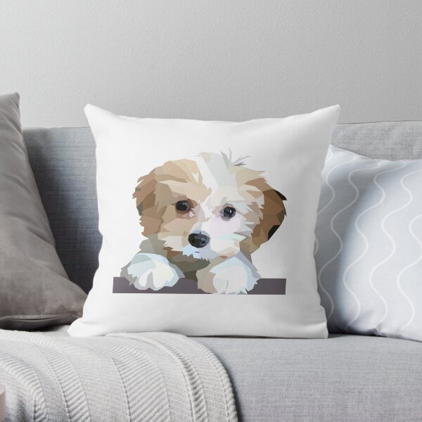 Cute Cavachon Dog Throw Pillow