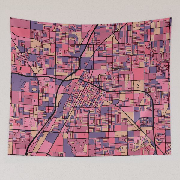 Artikelvorschau, Las Vegas-Kartenmuster in Lila und Rosa entworfen und verkauft von PatternMaps.