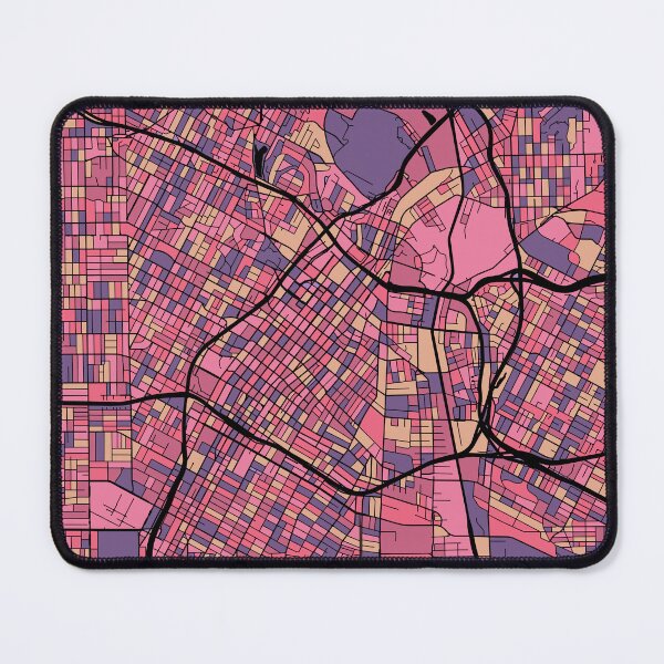 Artikelvorschau, Los Angeles-Kartenmuster in Lila und Rosa entworfen und verkauft von PatternMaps.