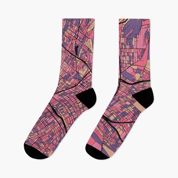 Item preview, Los Angeles Map Pattern in Purple & Pink designed and sold by PatternMaps.