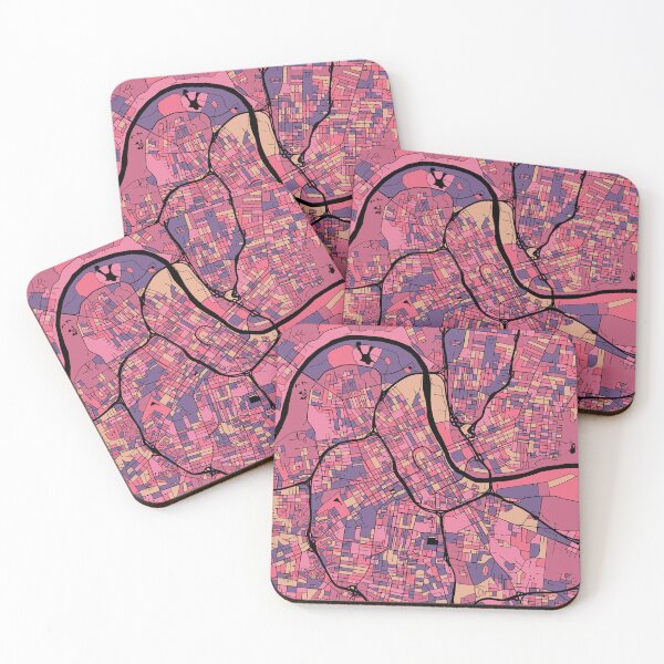 Item preview, Nashville Map Pattern in Purple & Pink designed and sold by PatternMaps.
