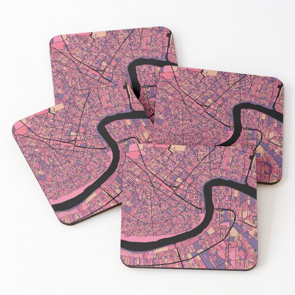 Item preview, New Orleans Map Pattern in Purple & Pink designed and sold by PatternMaps.