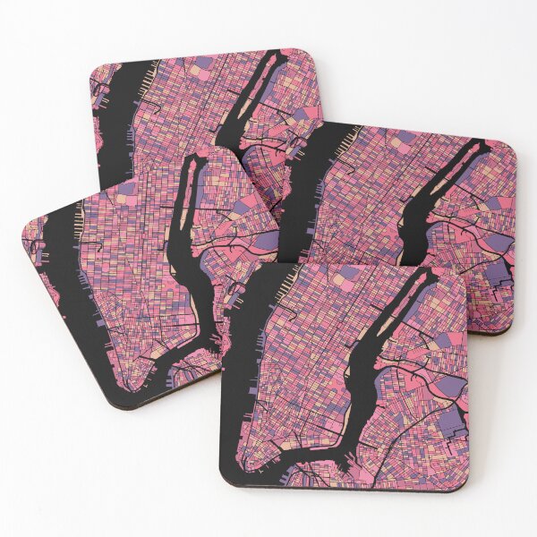 Item preview, New York Map Pattern in Purple & Pink designed and sold by PatternMaps.
