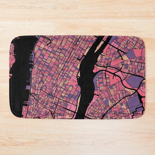 Item preview, New York Map Pattern in Purple & Pink designed and sold by PatternMaps.