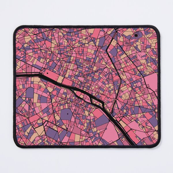 Item preview, Patrón de mapa de París en morado y rosa designed and sold by PatternMaps.