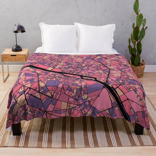 Item preview, Paris Map Pattern in Purple & Pink designed and sold by PatternMaps.