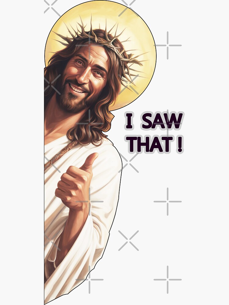Pack Stickers, Sticker Jesus Funny I Saw That Meme, Stickers Decal for  Tumbler