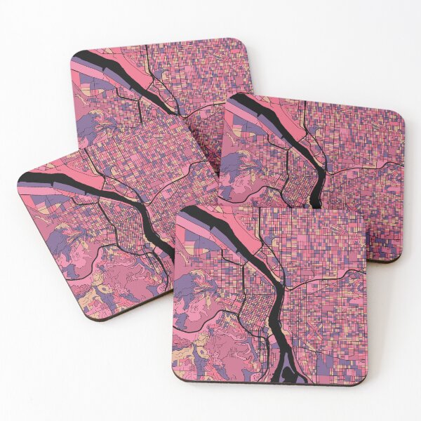 Item preview, Portland Map Pattern in Purple & Pink designed and sold by PatternMaps.