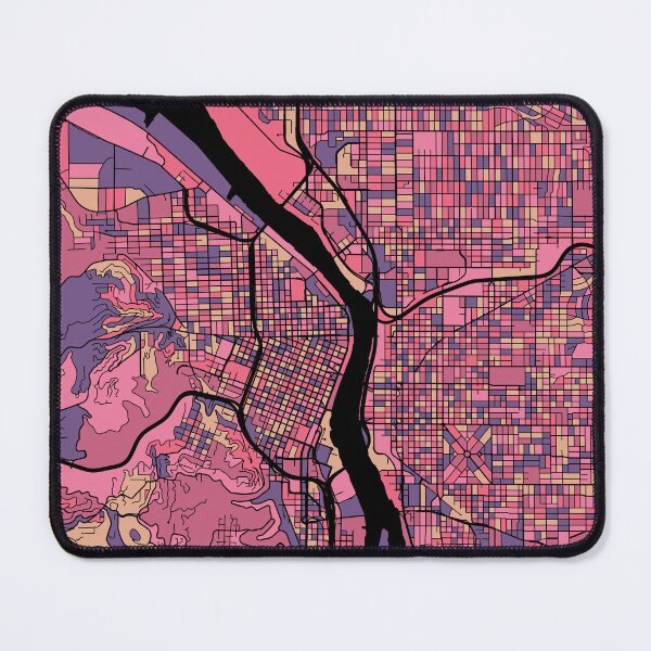 Item preview, Portland Map Pattern in Purple & Pink designed and sold by PatternMaps.
